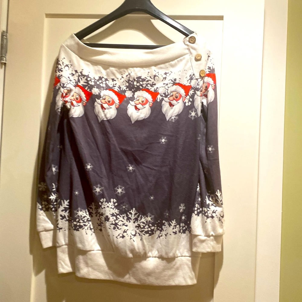 Christmas off the shoulder sweater. USA size 10. (Fit a large)